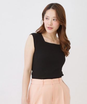 手洗い可】スクエアノースリーブトップス（2002585291