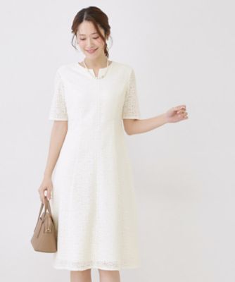 ＜COUP DE CHANCE (Women)＞【手洗い可／日本製／３６０°シリーズ】ラッセルレースワンピース（２００２５８５６２０）