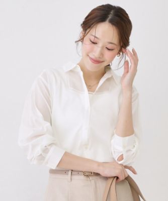 ＜COUP DE CHANCE (Women)＞【手洗い可／ソフトな風合い】シアーローンシャツ（２００２５８５６２１）