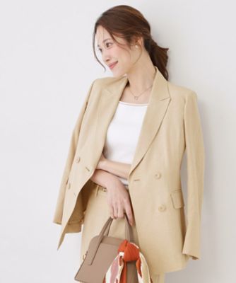 ＜COUP DE CHANCE (Women)＞【手洗い可／日本製／裏地無し／清涼感／セットアップ可】ダブルジャケット（２００２５８５６２２）