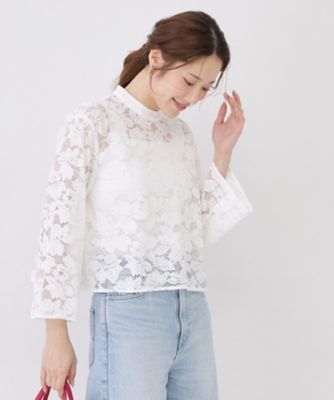 手洗い可】コットン混レースブラウス（2002585624） | COUP