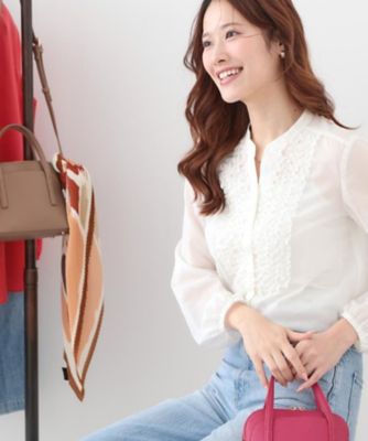 ＜COUP DE CHANCE (Women)＞【手洗い可／きれいめ】シアーローンフリルブラウス（２００２５８５６２９）