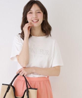 ＜COUP DE CHANCE (Women)＞【手洗い可／日本製】半袖ロゴＴシャツ（２００２５８５６４２）