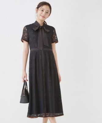 ＜COUP DE CHANCE (Women)＞【リボン取り外し可】ボウタイ付レースワンピース（２００２５８５６４３）