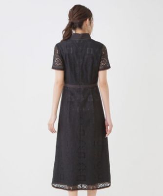 超美品★Sandro レース ボウタイ ワンピース ドレス Size 34 リボン取り外し可】ボウタイ付レースワンピース（2002585643