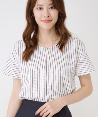 ＜COUP DE CHANCE (Women)＞【手洗い可／日本製】チェーン柄ブラウス（２００２５８５６５９）