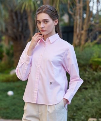 ドレステリア フリルカラー ボウタイ リボン オックスフォードシャツ ロゴ刺繍 洗える/コットン100％】フリルカラーボウタイブラウス（シャツ