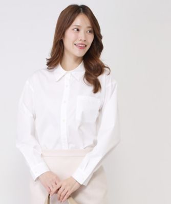 ＜COUP DE CHANCE (Women)＞【手洗い可／日本製／レイヤード】きれいめ襟付きシャツ（２００２５８５７３５）