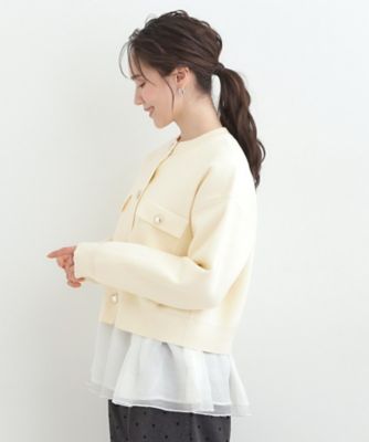 洗濯機可／S－LL】金ボタンがアクセント ニットカーディガン