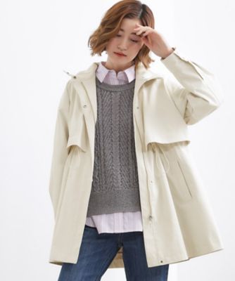 ＜GROVE (Women)＞【撥水／シルエット２ＷＡＹ】羽織るだけでサマになる、スタンドネックテントラインコート（２００２５８６０８１）