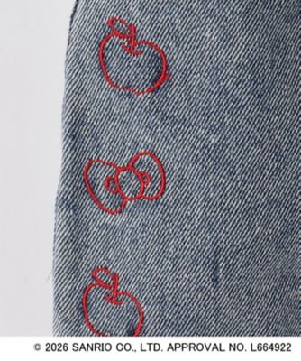 サンリオキャラクターズ】ハローキティ刺繍デニムスカート