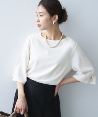 ＜UNTITLED L (Women/大きいサイズ)＞袖スリットニットプルオーバー（２００２５８６１１１）