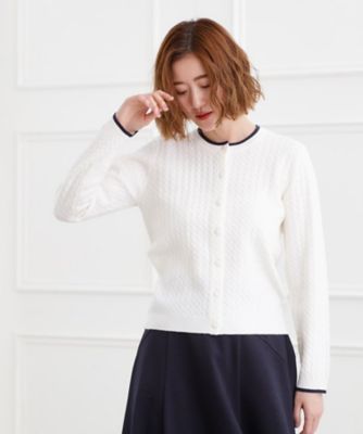 ミニケーブルクルーネックカーディガン（2002586224