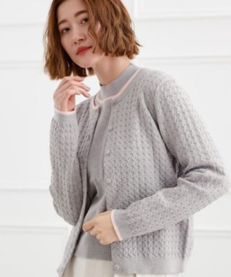 ミニケーブルクルーネックカーディガン（2002586224