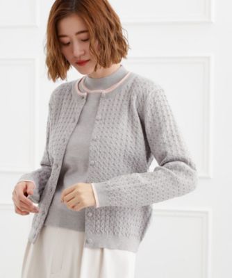 ミニケーブルクルーネックカーディガン（2002586224