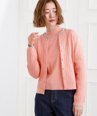 ミニケーブルクルーネックカーディガン（2002586224