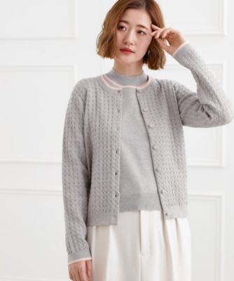 IENA 18AW ケーブルクルーネックカーディガン ニット 長袖 セール】ケーブルクルーネックカーディガン◇（カーディガン/ボレロ