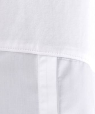新品タグ付◉コットンタックカットソー オフホワイト ビスチェドッキングTシャツ【洗濯機OK】（Tシャツ/カットソー