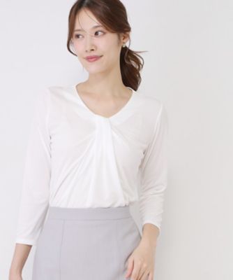 ＜COUP DE CHANCE (Women)＞【手洗い可／日本製／７分袖】しなやかな落ち感のカットソー（２００２５８６４１３）