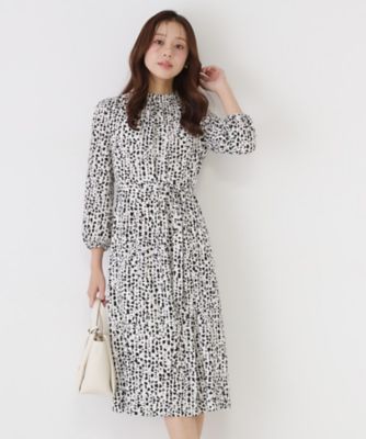 ＜COUP DE CHANCE (Women)＞【手洗い可／日本製】幾何柄エレガントワンピース（２００２５８６４１７）