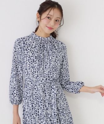 手洗い可／日本製】幾何柄エレガントワンピース（2002586417