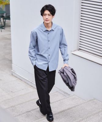 爽やかで好印象】サッカーストライプシャツ 洗濯機OK