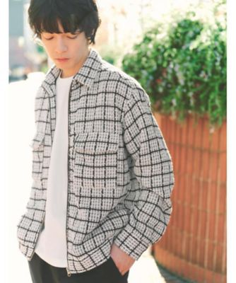 カジュアルに上品さをプラス】変わり織ツイードブルゾン 洗濯機OK