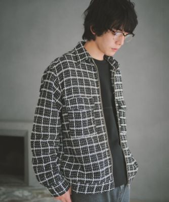 カジュアルに上品さをプラス】変わり織ツイードブルゾン 洗濯機OK