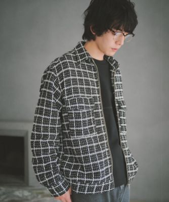 カジュアルに上品さをプラス】変わり織ツイードブルゾン 洗濯機OK