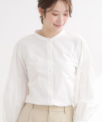 ＜Reflect (Women)＞【レイヤードにおすすめ◎】バンドカラーボリュームスリーブシャツ（２００２５８７７２４）