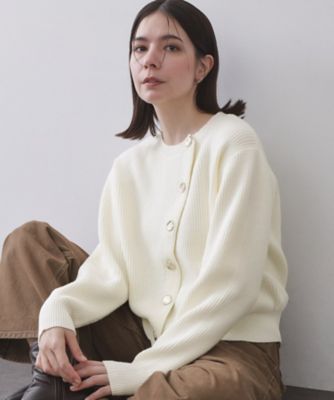 ＜OPAQUE.CLIP (Women)＞アシンメトリーボタンカーデ【洗濯機ＯＫ】（２００２５８７８５０）