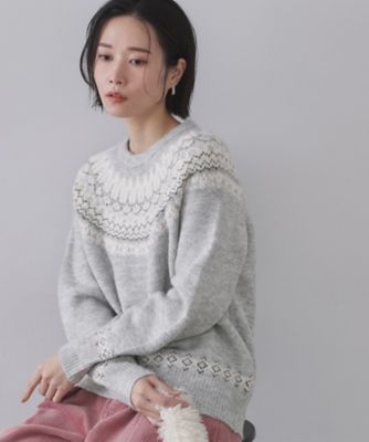 ＜OPAQUE.CLIP (Women)＞ラメ求心柄ニット【洗濯機ＯＫ】（２００２５８８２６２）