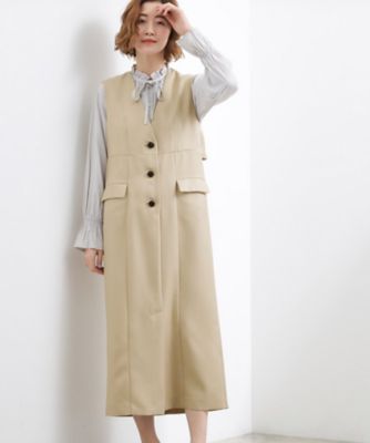 ＜GROVE (Women)＞【一枚着／ジレ】着回しできるトレンチライクジャンドレ（２００２５８８７４１）