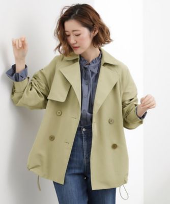 撥水／シルエット2WAY】軽やかミドルトレンチコート