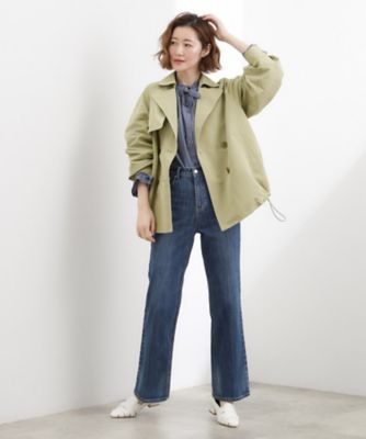 撥水／シルエット2WAY】軽やかミドルトレンチコート