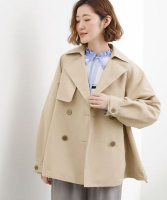 撥水／シルエット2WAY】軽やかミドルトレンチコート
