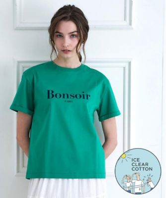 接触冷感／抗菌防臭／消臭】アイスクリアコットン Bonsoir ロゴ