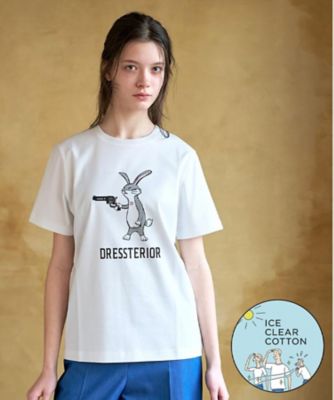＜DRESSTERIOR (Women)＞【接触冷感／抗菌防臭／消臭】アイスクリアコットン　ピストルラビットＴ（２００２５８８８９１）