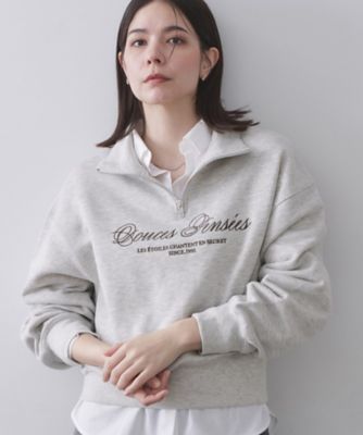 ＜OPAQUE.CLIP (Women)＞ハーフＺＩＰロゴ刺繍裏毛【洗濯機ＯＫ】（２００２５８９１２３）