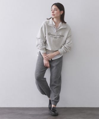 ハーフZIPロゴ刺繍裏毛【洗濯機OK】（2002589123