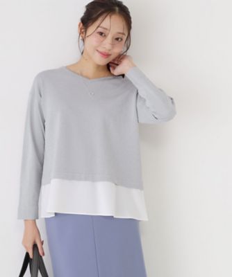 ＜COUP DE CHANCE (Women)＞【洗える】レイヤード風デザイントップス（２００２５８９２３７）