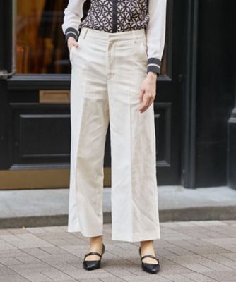 ＜DRESSTERIOR (Women)＞リネンブレンドワイドパンツ（２００２５８９２３９）