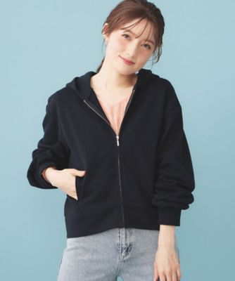 ラメ裏毛コンパクトジップパーカー【洗濯機OK