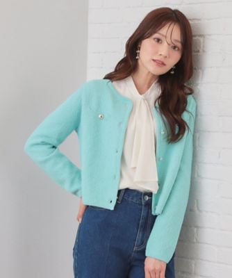 ラメリリーボクシーショートカーディガン【洗濯機OK