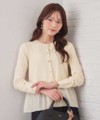 ＜index (Women)＞ペプラムレイヤード多ボタンカーディガン【洗濯機ＯＫ】（２００２５８９３９４）