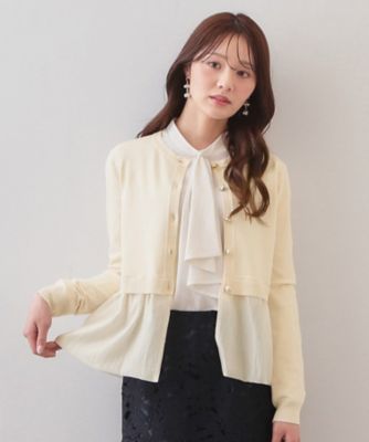 イタリア購入 ひらんと広がるペプラムフレア 美形に決まるカーディガン カーディガン v neck peplum cardigan /Vネック フレア ペプラム リブ