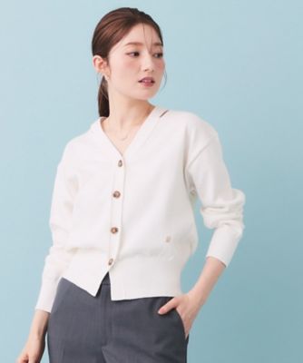 ＜index (Women)＞ラメリリースリットＶネックカーディガン【洗濯機ＯＫ】（２００２５８９４００）