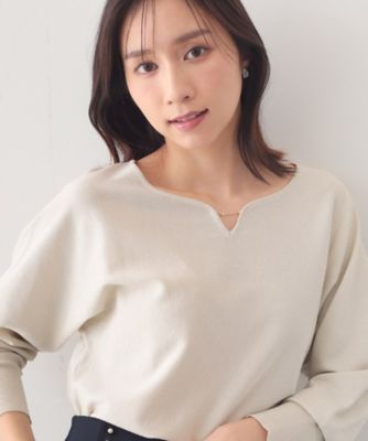 ＜index (Women)＞フロントパーツ付きドルマンスリーブニット【洗濯機ＯＫ／抗ピル】《７ｃｏｌ》（２００２５８９４０２）