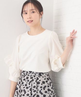 ＜index (Women)＞フリルスリーブドッキングポンチトップス【洗濯機ＯＫ】（２００２５８９４０３）