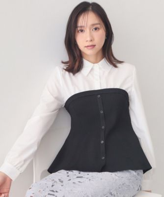 週末価格⭐︎OHGA ドッキングぺプラムニット　ブラック ペプラムドッキングニット【洗濯機洗い可】（ニット/セーター